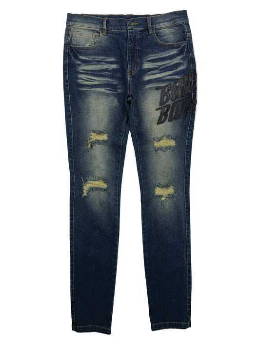 APPLIQUE M1 JEANS (NAVY)